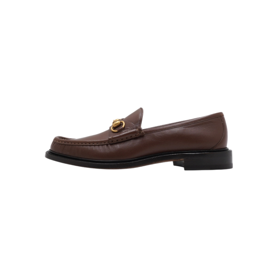구찌 723562 브라운 레더 금장 홀스빗 남성 로퍼 구두aa58497(Gucci Brown Leather Gold Horsebit Men's Loafers)