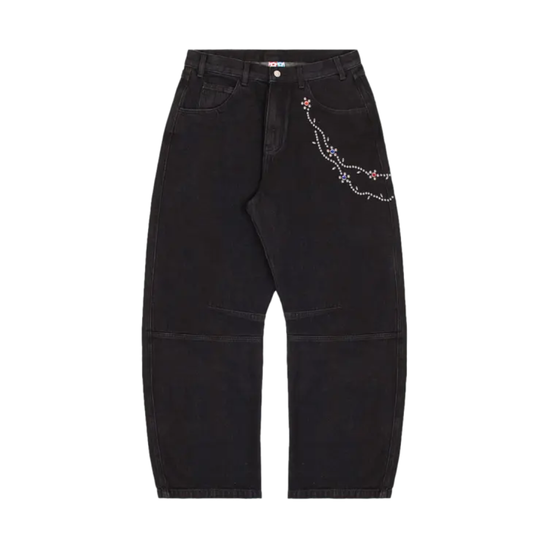 - Vandy The Pink Cotton Twill Stud Pants Black