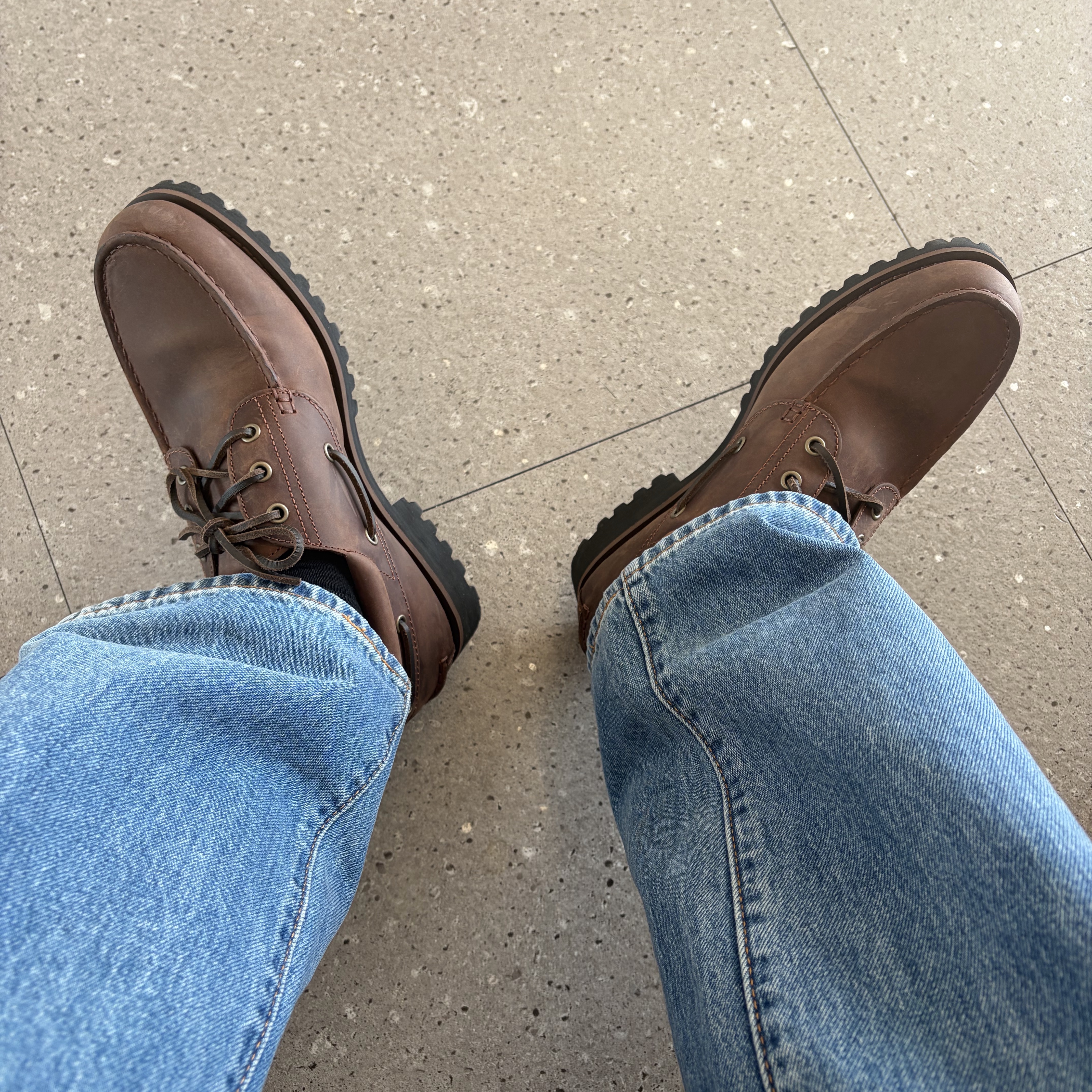 Timberland x Thisisneverthat 3-Eye Authentic Boat Shoes Brown - Wide 착용 스타일