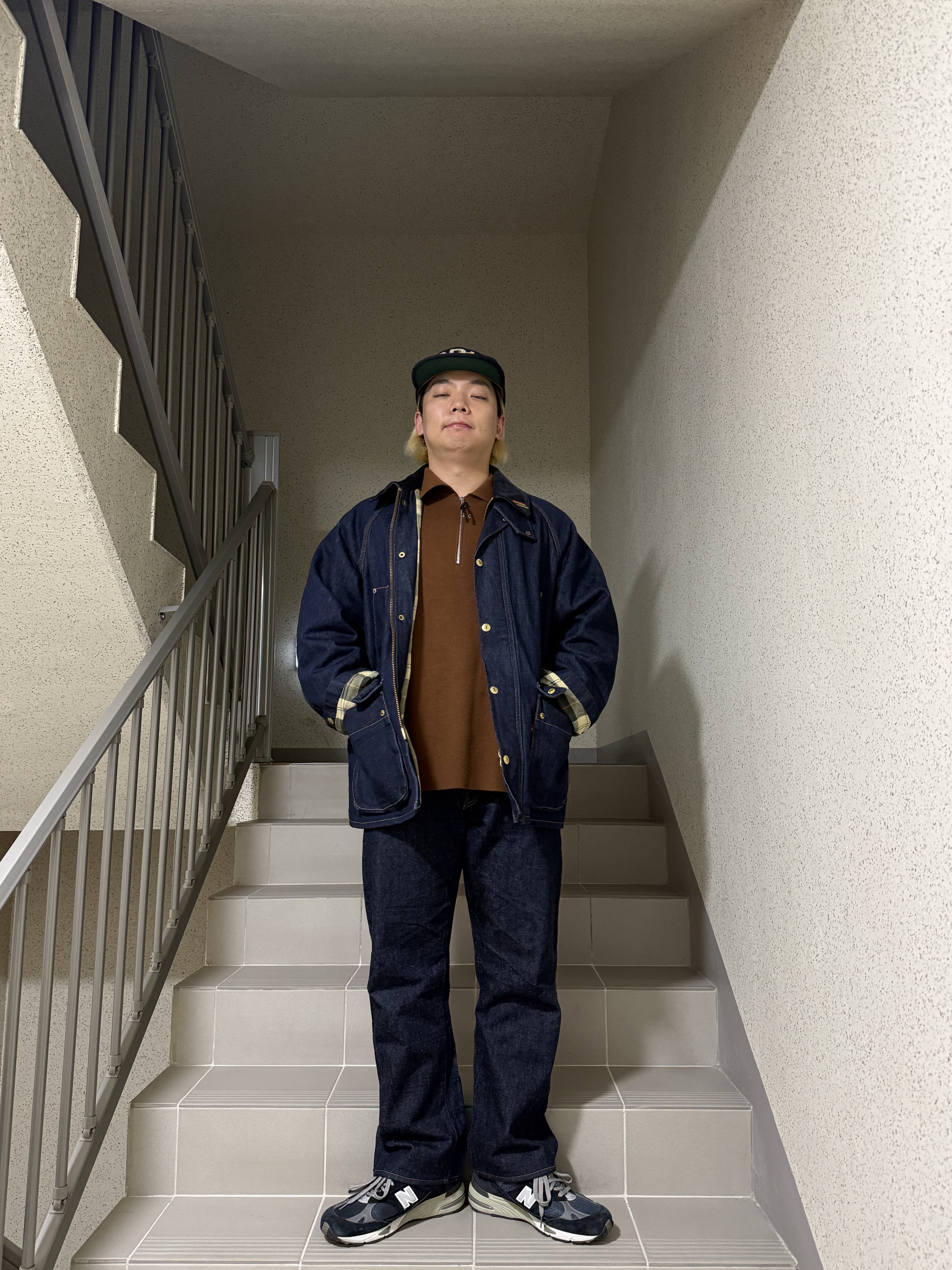 New Balance 991 Made in UK Navy 착용 스타일 - 6