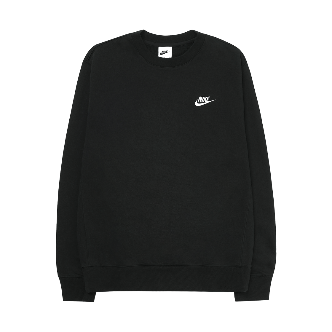 나이키 NSW 클럽 프렌치 테리 크루 스웨트셔츠 블랙 - 아시아(Nike NSW Club French Terry Crew Sweatshirt Black - Asia)