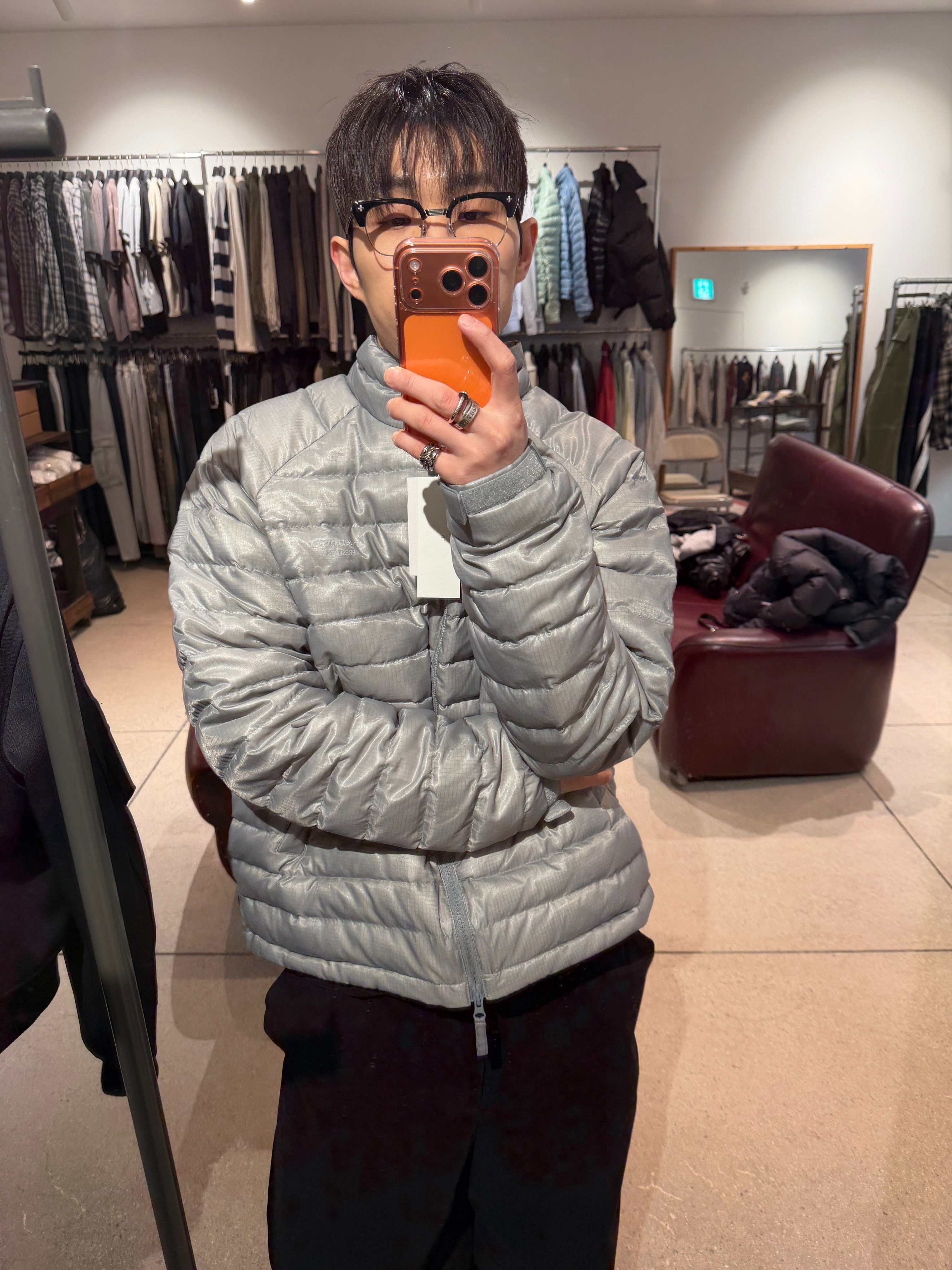 Undermycar Mu.150 Combi Basic Light Down Jacket Pastel Blue, Undermycar Mu.150 Combi Basic Light Down Jacket Silver 착용 스타일 - 3
