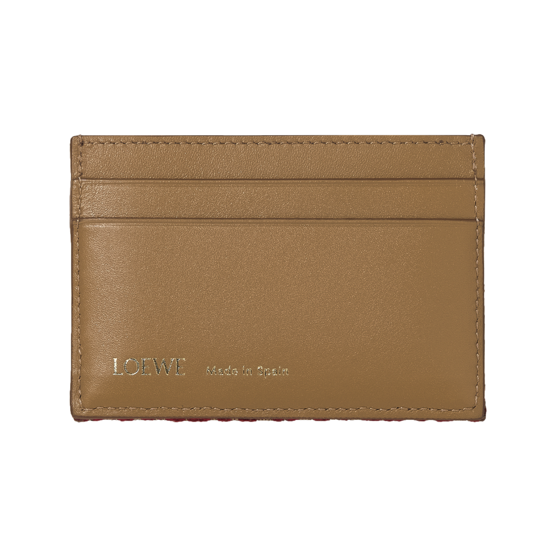 로에베 플레인 자카드 카프스킨 카드 홀더 레드(Loewe Plain Card Holder in Jacquard and Calfskin Red) - 2