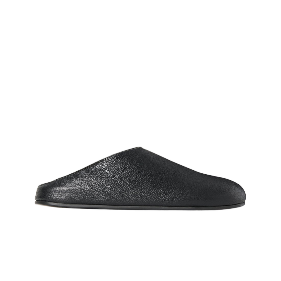 F2118L636BLK The Row Hudson Leather Slide Black