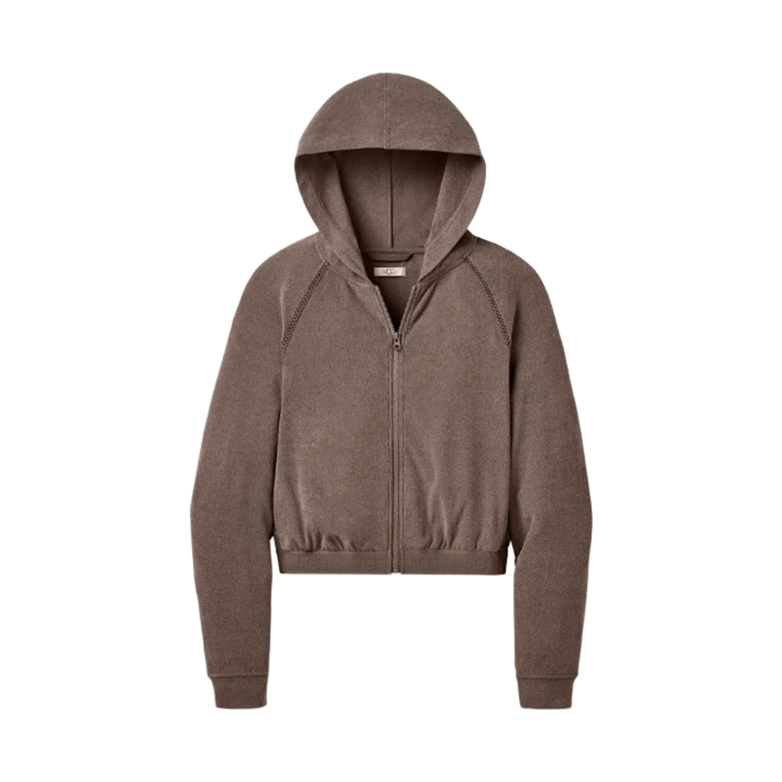 (W) 어그 오브리 지퍼 후드 오이스터 브라운((W) UGG Aubrie Zip Hoodie Oyster Brown)