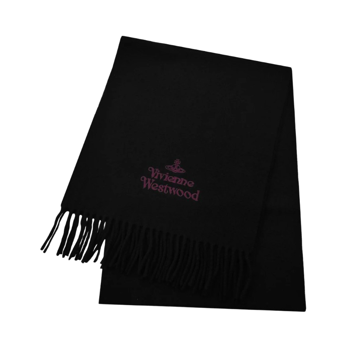 81030007-W00Q7-AAB-N401 Vivienne Westwood Embroidered Logo Muffler Black