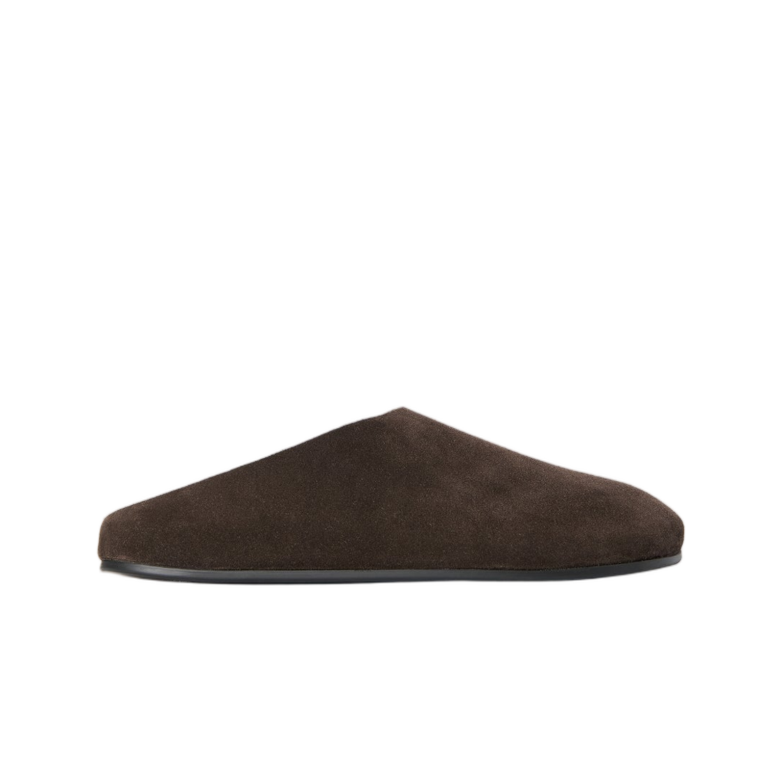 F2118L302SH01LQB The Row Hudson Suede Shearing Slide Lacquer Brown