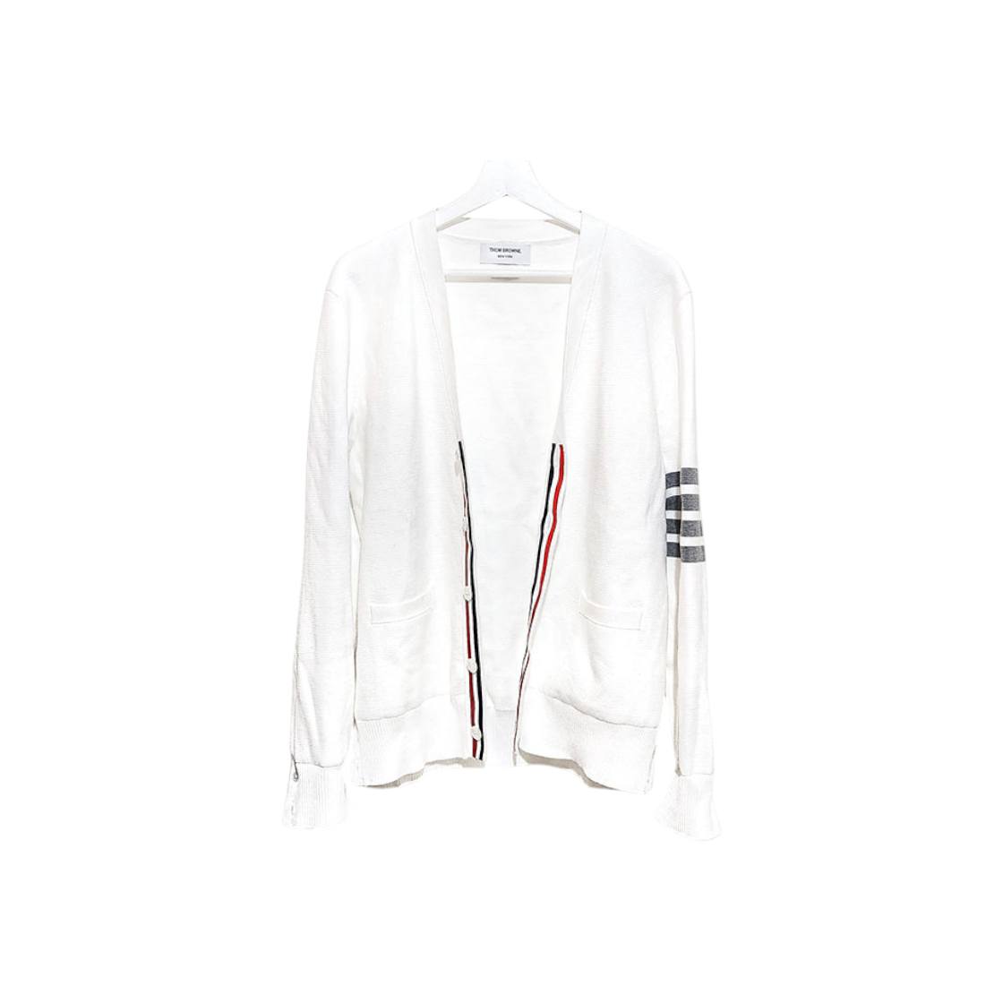ITOD2WHFHKAV Thom Browne Cotton Crepe V-Neck Cardigan L443912