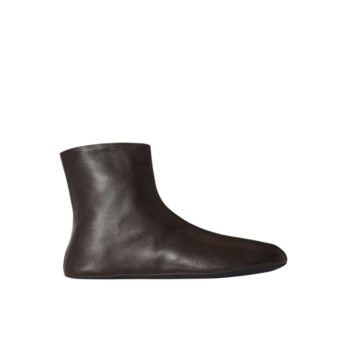 F1724N66SH02LQB (W) The Row Stella Leather Shearing Bootie Lacquer Brown