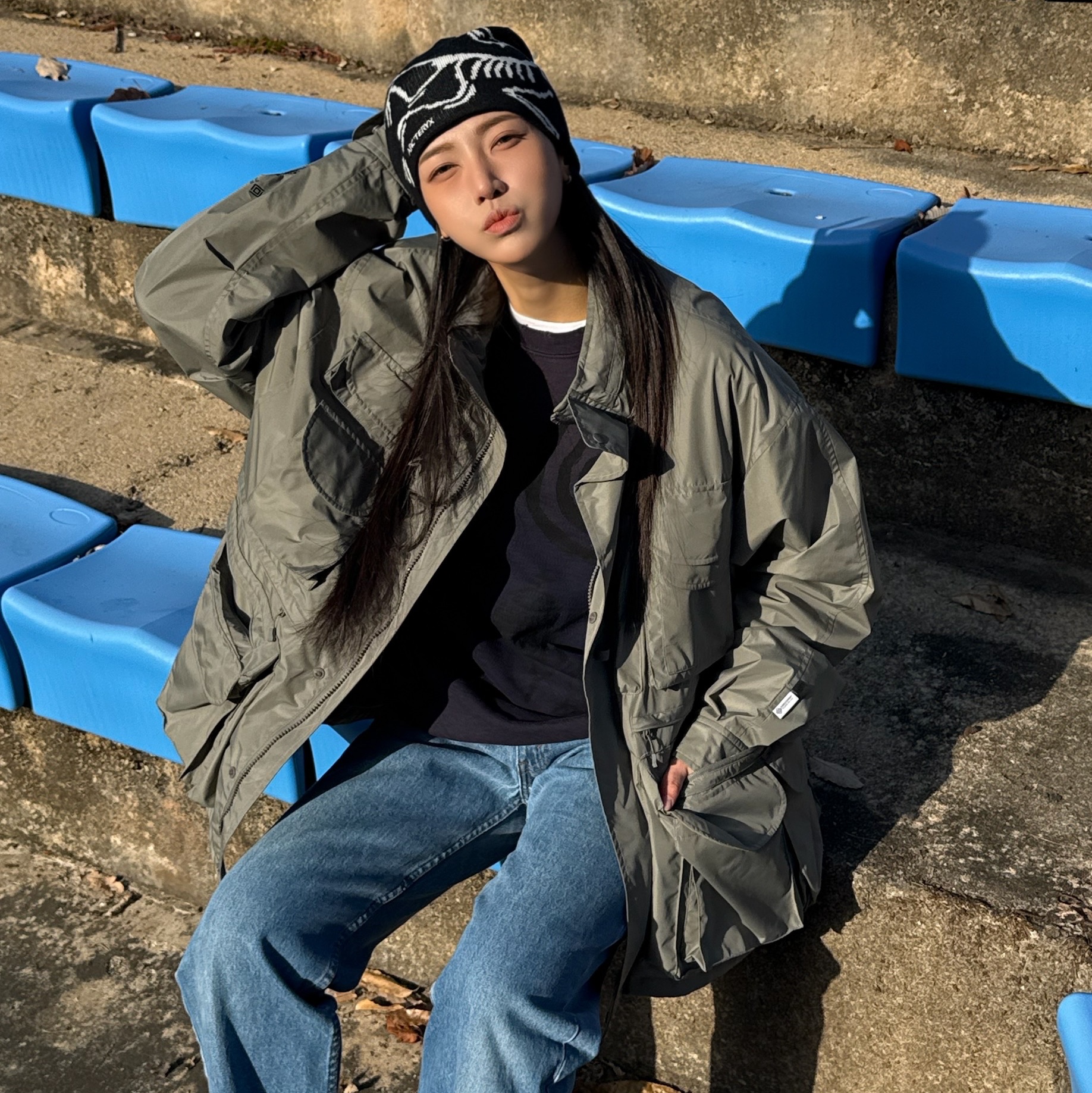 Arc'teryx Bird Head Toque Orca 착용 스타일 - 1
