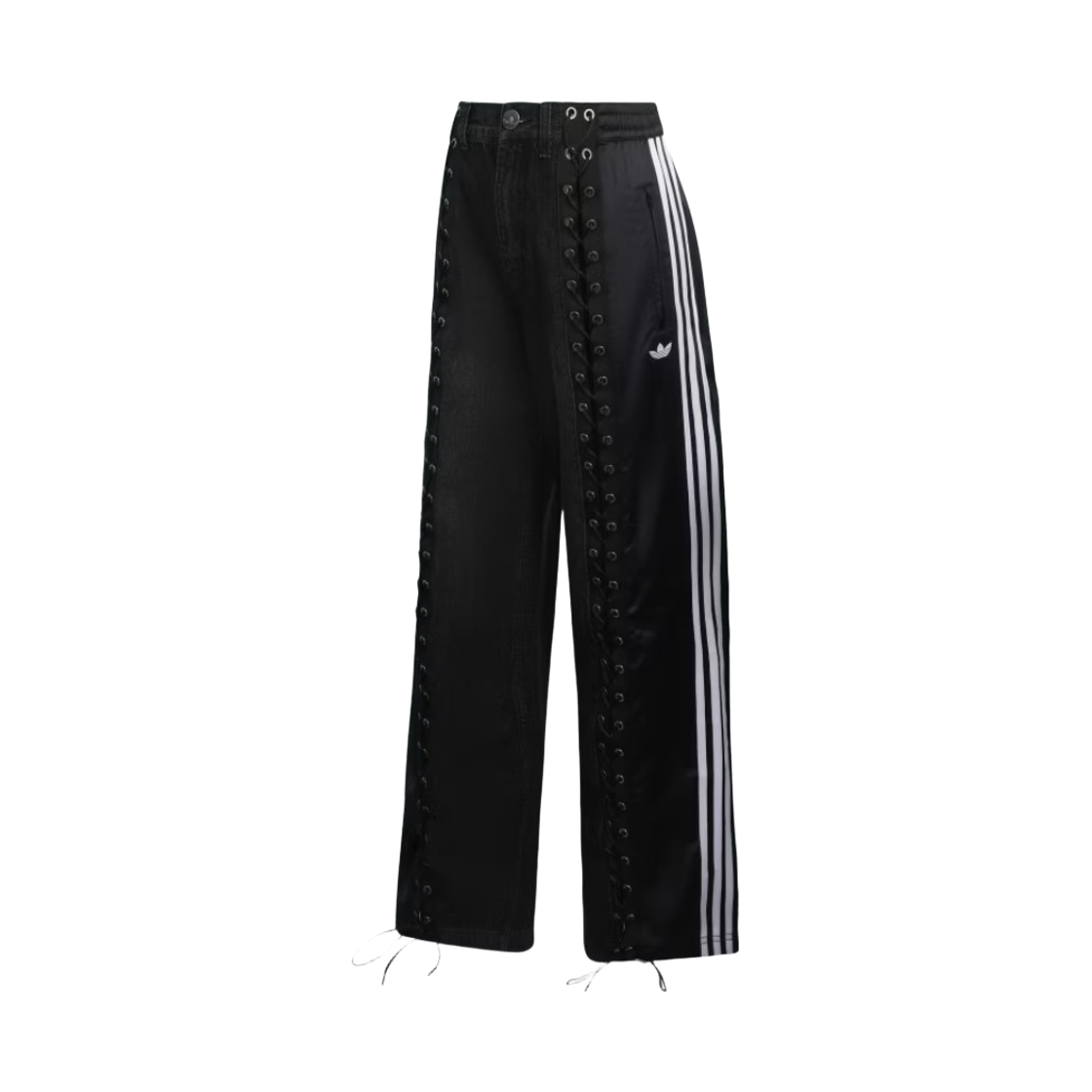 (W) 아디다스 오리지널스 데님 FB 레이싱 팬츠 블랙 - US 사이즈((W) Adidas Originals Denim FB Racing Pants Black - US Sizing) - 1