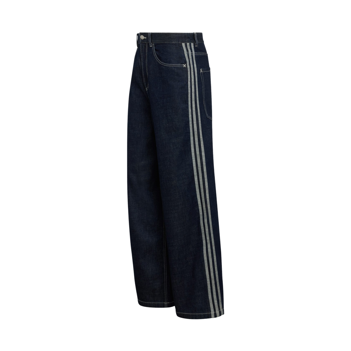 아디다스 오리지널스 90s 얼터너티브 스포츠 와이드 레그 스케이터 진 나이트 네이비 - KR 사이즈(Adidas Originals 90s Alternative Sport Wide Leg Skater Jeans Night Navy - KR Sizing)