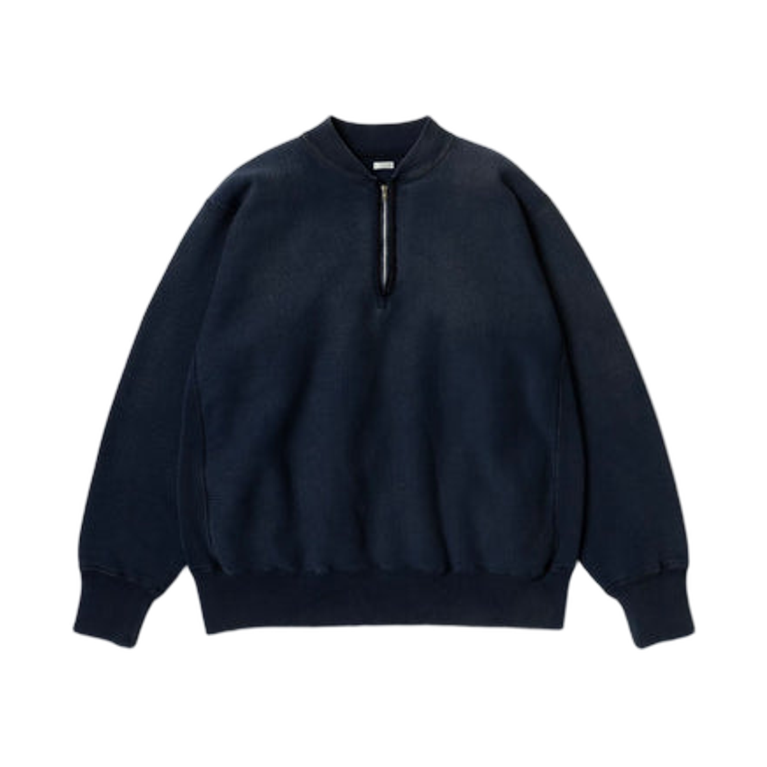 아프레쎄 빈티지 하프 립 칼라 스웨트셔츠 네이비 - 26SS(A.Presse Vintage Half Rib Collar Sweatshirt Navy - 26SS)