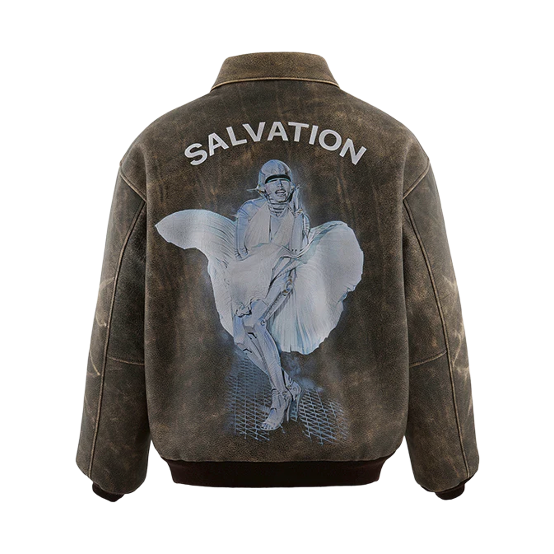 세인트 마이클 x 하지메 소라야마 레더 A2 자켓 브라운 - 25AW(Saint Mxxxxxx x Hajime Sorayama Leather A2 Jacket Brown - 25AW)