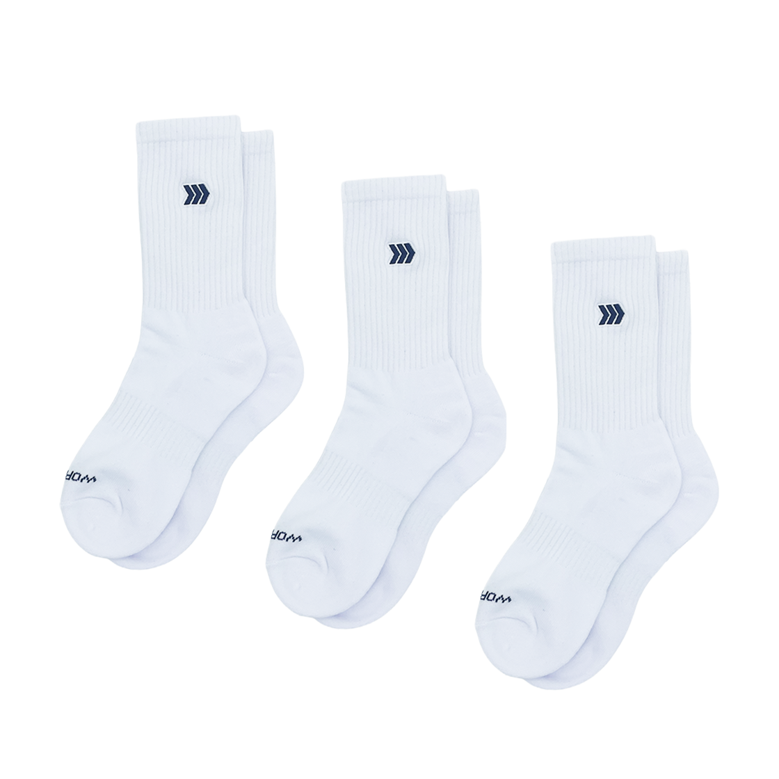 윌비 랩 베이직 쿠셔닝 삭스 3켤레 화이트(WILLBE LAB Basic Cushion Socks 3 Pairs White)