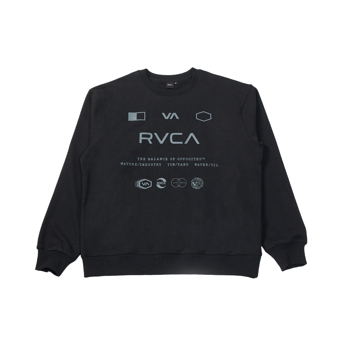 VF11LT003BLK RVCA Multi Logo Graphic Sweatshirt (VF11LT003BLK)