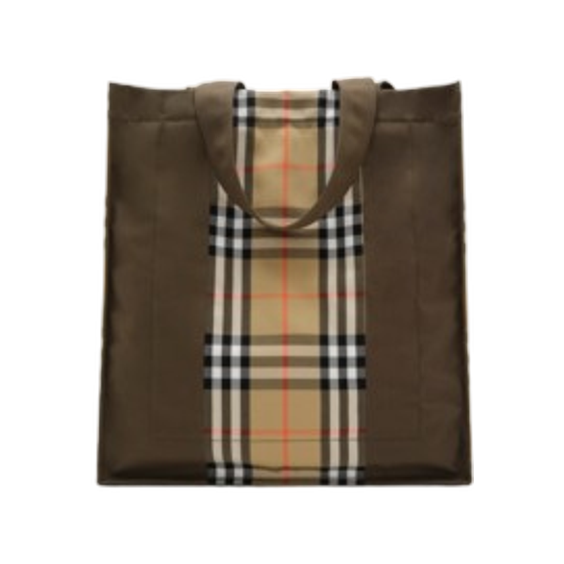 버버리 체크 트렌치 토트 밀리터리 그린 샌드 베이지(Burberry Check Trench Tote Military Green Sand Beige) - 3