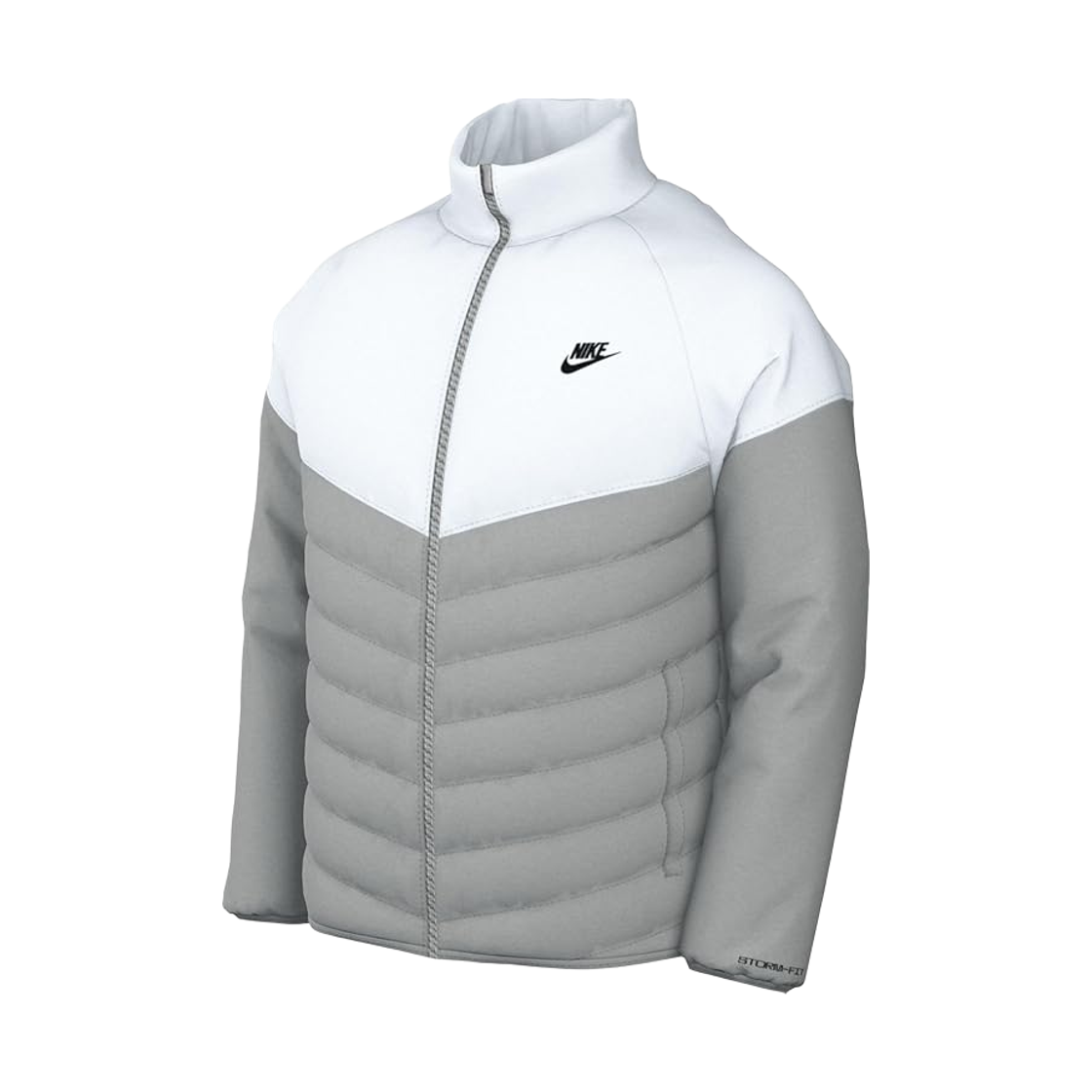 나이키 NSW 써마핏 윈드러너 미드웨이트 퍼퍼 자켓 라이트 스모크 그레이 화이트 - 아시아(Nike NSW Therma-Fit Windrunner Midweight Puffer Jacket Light Smoke Grey White - Asia)