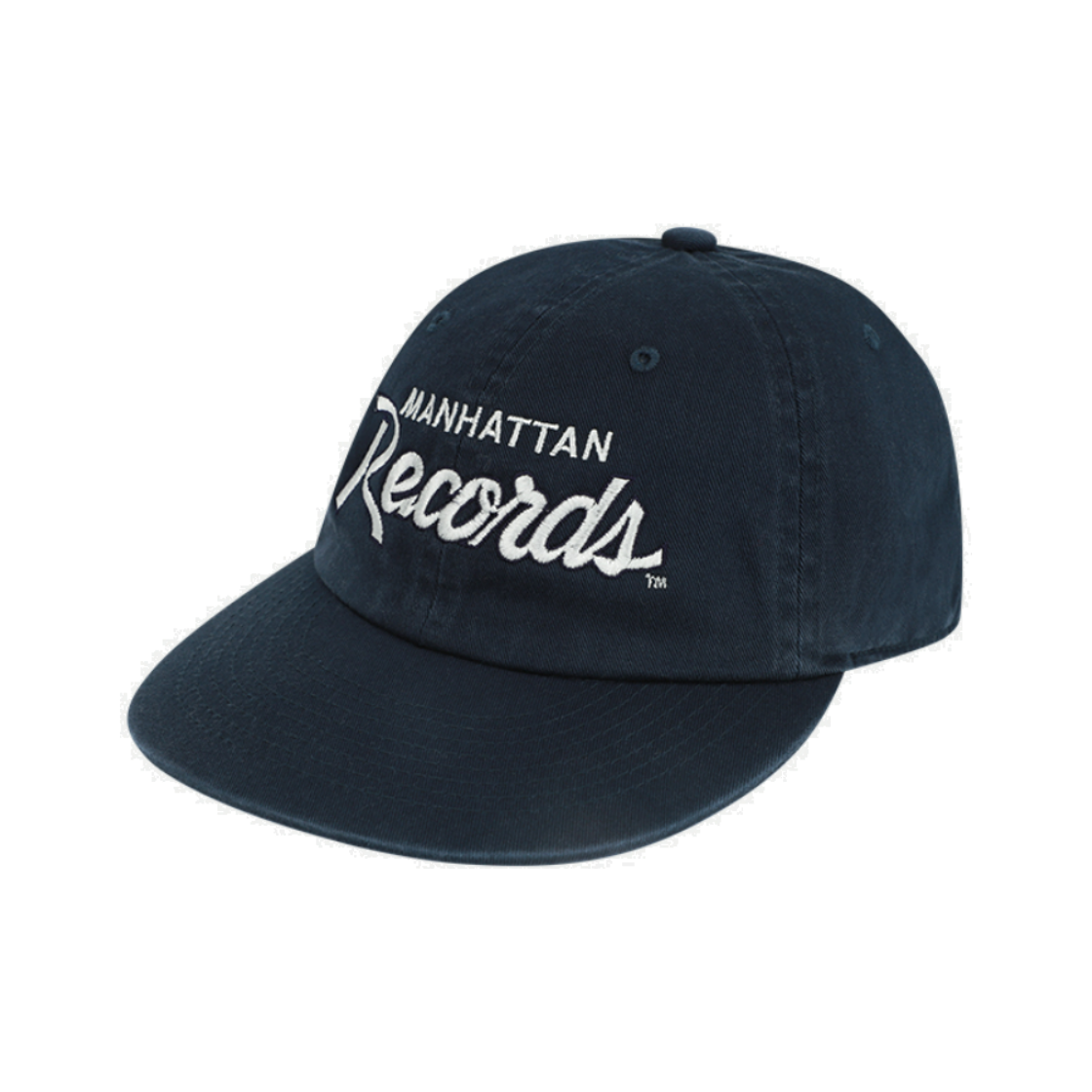MR25CA009NA0 Manhattan Records Records Script Logo Cap- Navy