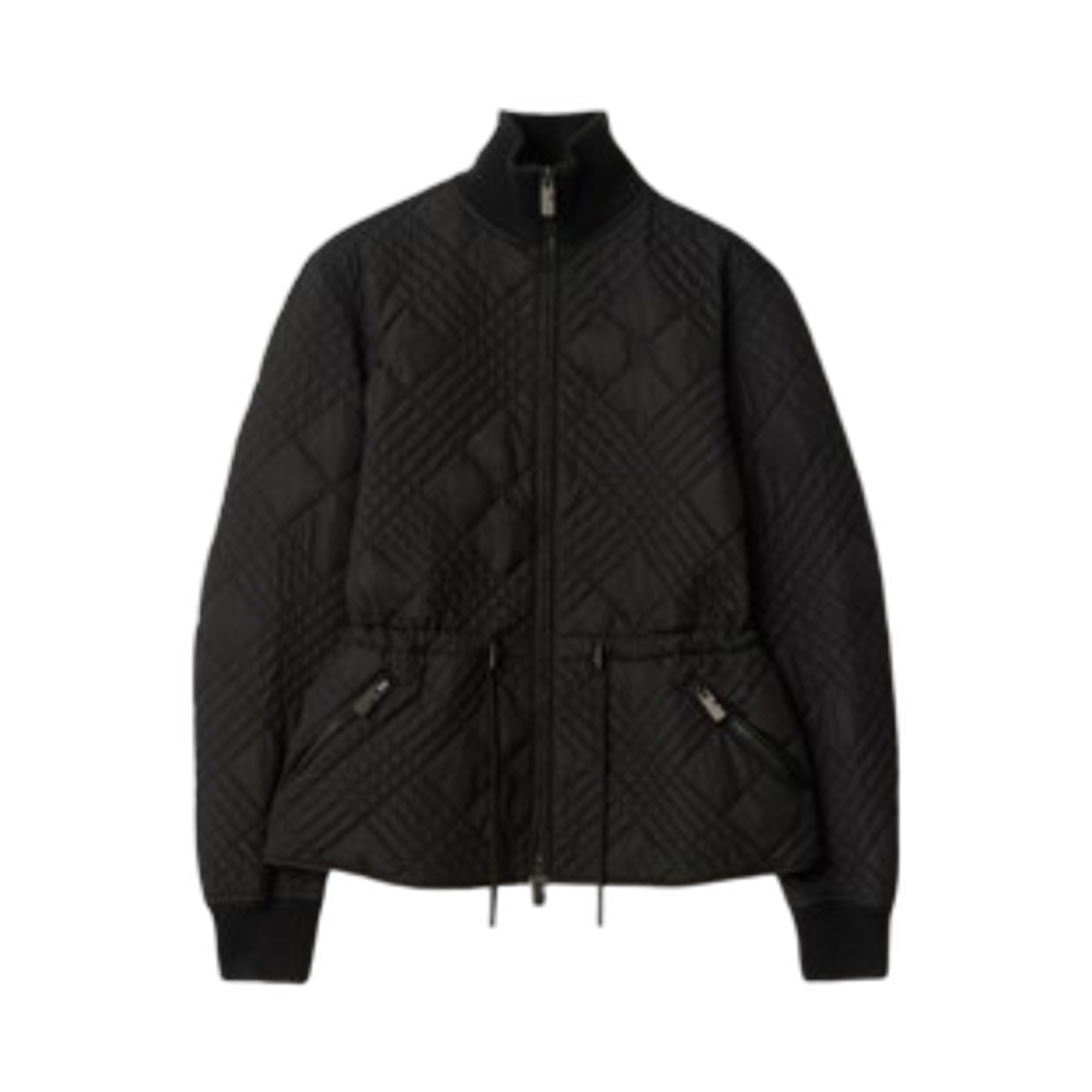 81213681 (W) Burberry Micro Check Stitch Nylon Wakerley Jacket Black