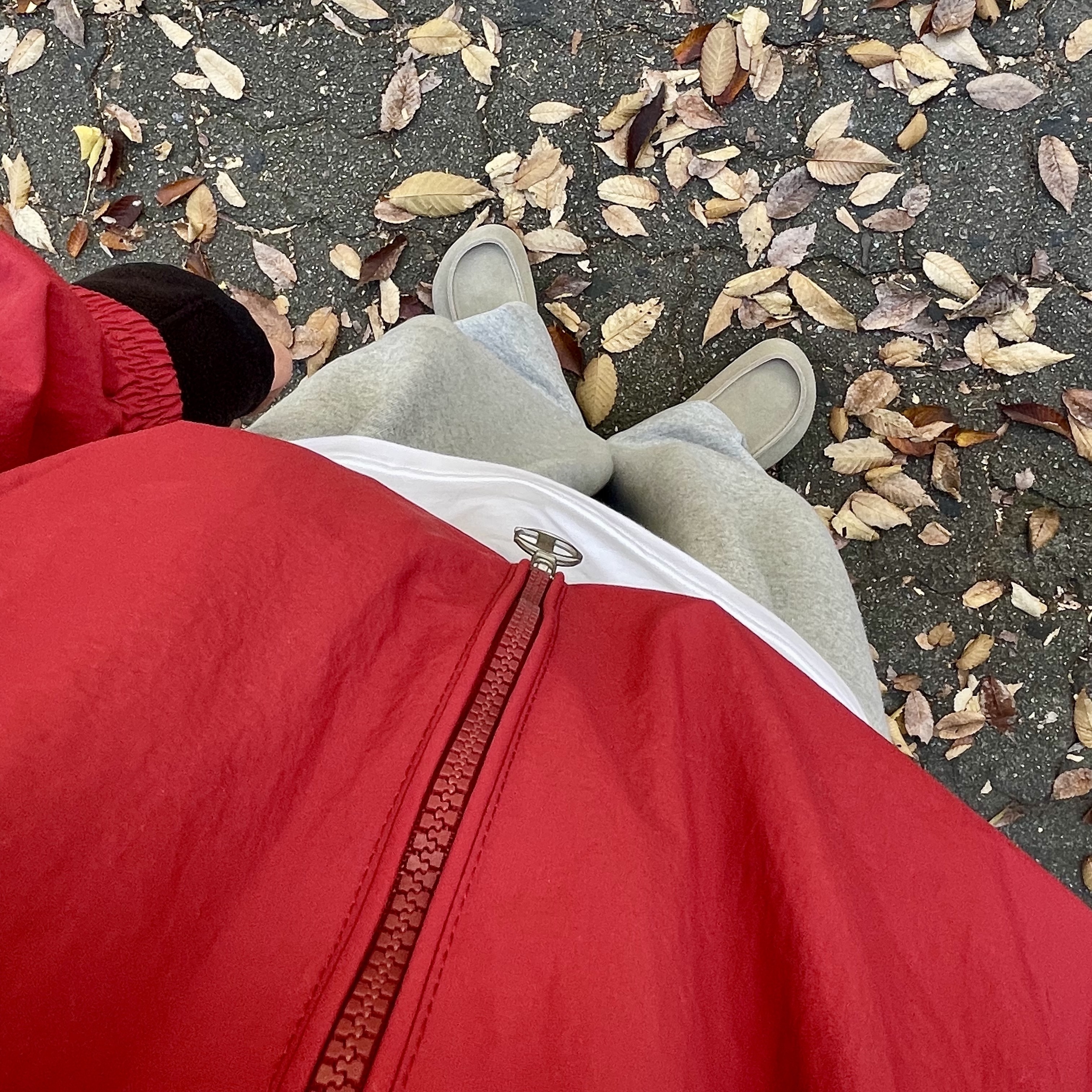 Zara x Champion Technical Patch Jacket Red 착용 스타일