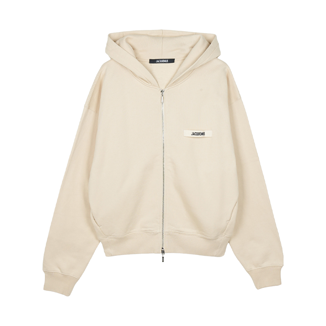 24HHOM00257AJ00126 [20% 쿠폰] Jacquemus Le Hoodie Gros Grain Logo Zipped Hoodie Beige
