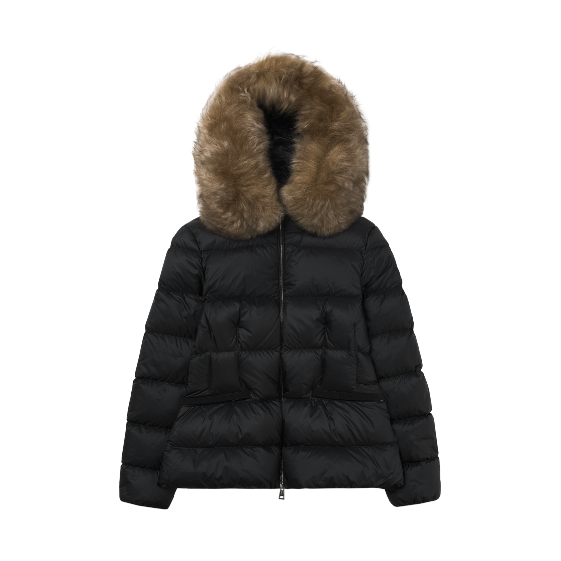 (W) 몽클레르 보에드 후드 시어링 트리밍 쇼트 다운 자켓 블랙 베이지 - 25FW((W) Moncler Boed Hooded Shearing Trim Short Down Jacket Black Beige - 25FW)