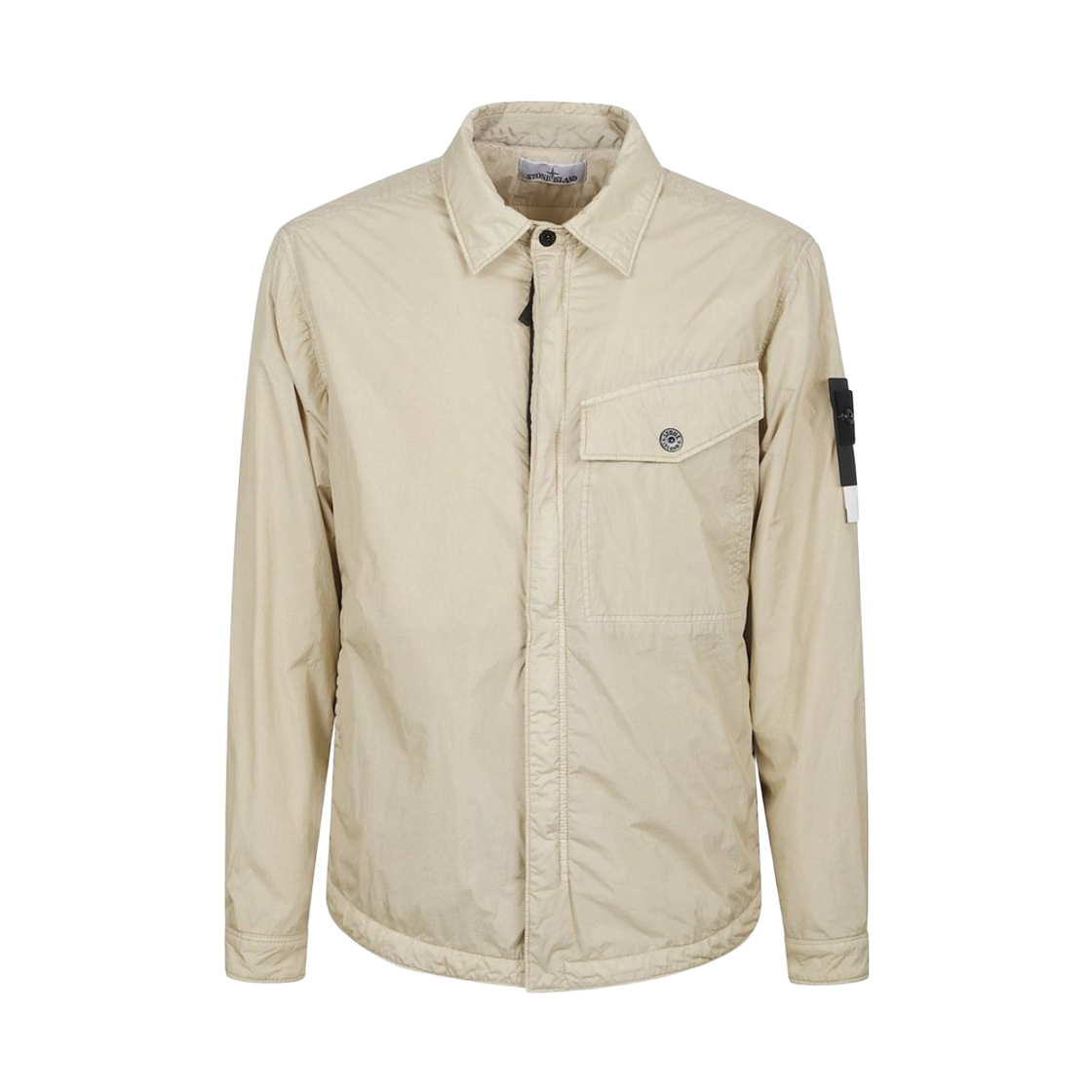 스톤 아일랜드 Q100006 크링클 랩스 NY 리사이클 나일론 안티 드롭 윈드 레지스턴트 패딩 셔츠 자켓 데저트 - 25FW(Stone Island Q100006 Crinkle Reps NY Recycled Nylon in Anti-Drop with Wind Resistant Padding Shirt Jacket Desert - 25FW) - 1