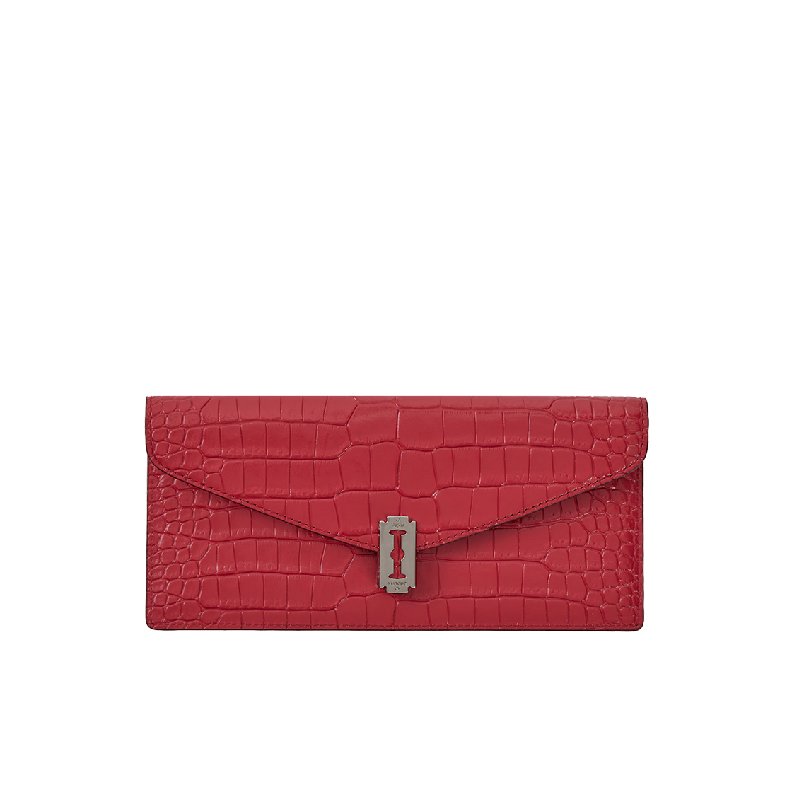 P0000FOB_K vunque Occam V Long Wallet Croco Ruby Red