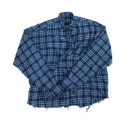 Nonnod Flexible String Check Shirt Classic Blue