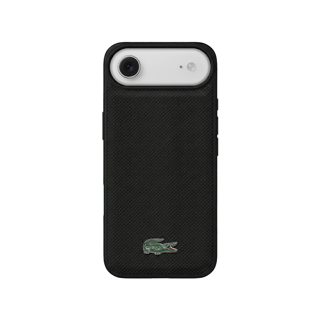 LCHMP17MPLAK LACOSTE HARD ICONIC PETIT PIQUE PU LACQUER LOGO MAGSAFE CASE iPhone 17 Air BLACK
