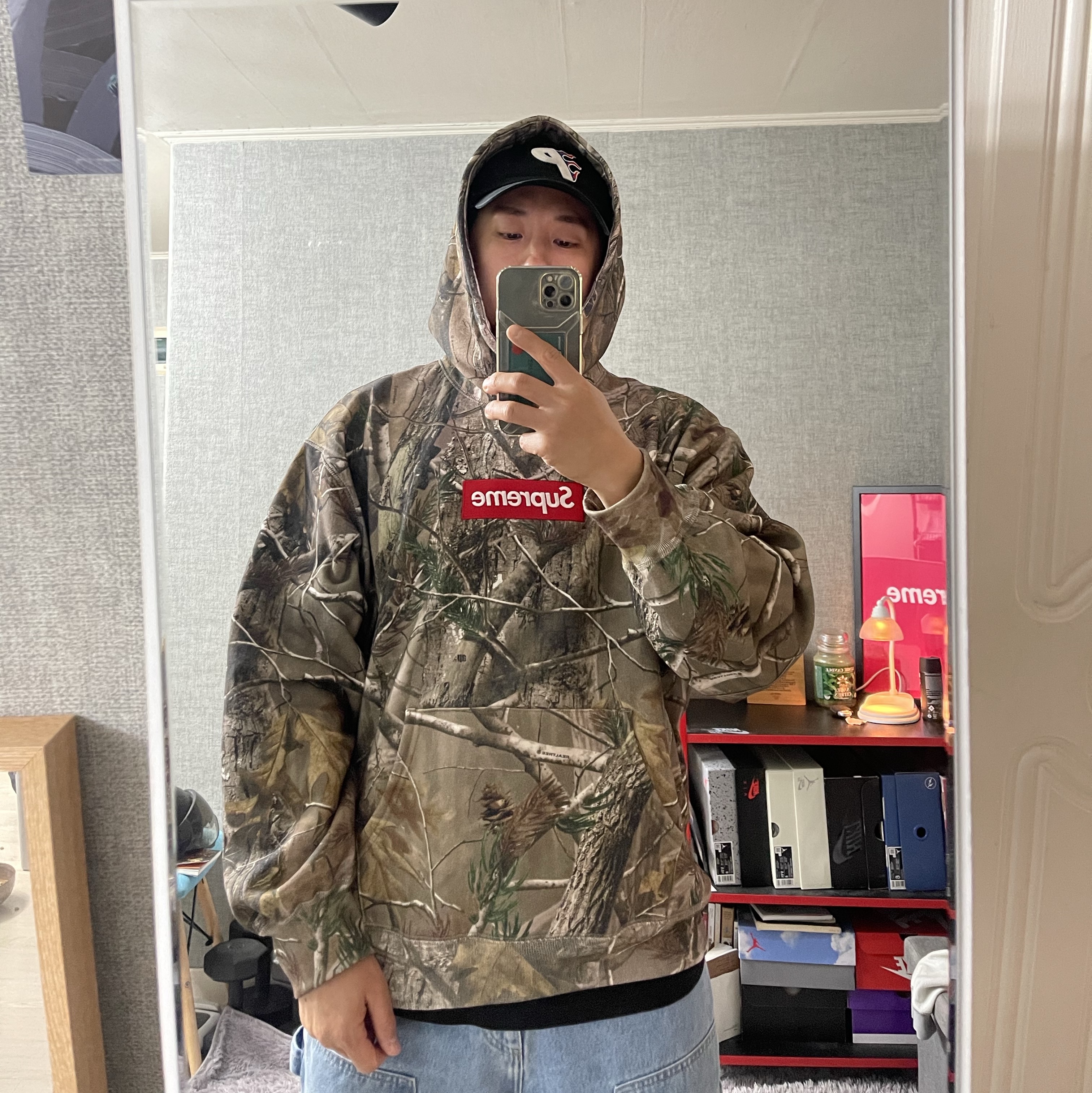 Supreme Box Logo Hooded Sweatshirt Realtree AP Camo - 25FW 착용 스타일 - 3