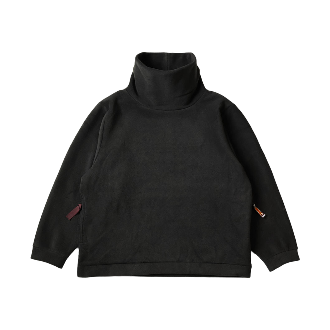 EK-828 Kapital Reverse Fleece Big High Neck Sweatshirt Black