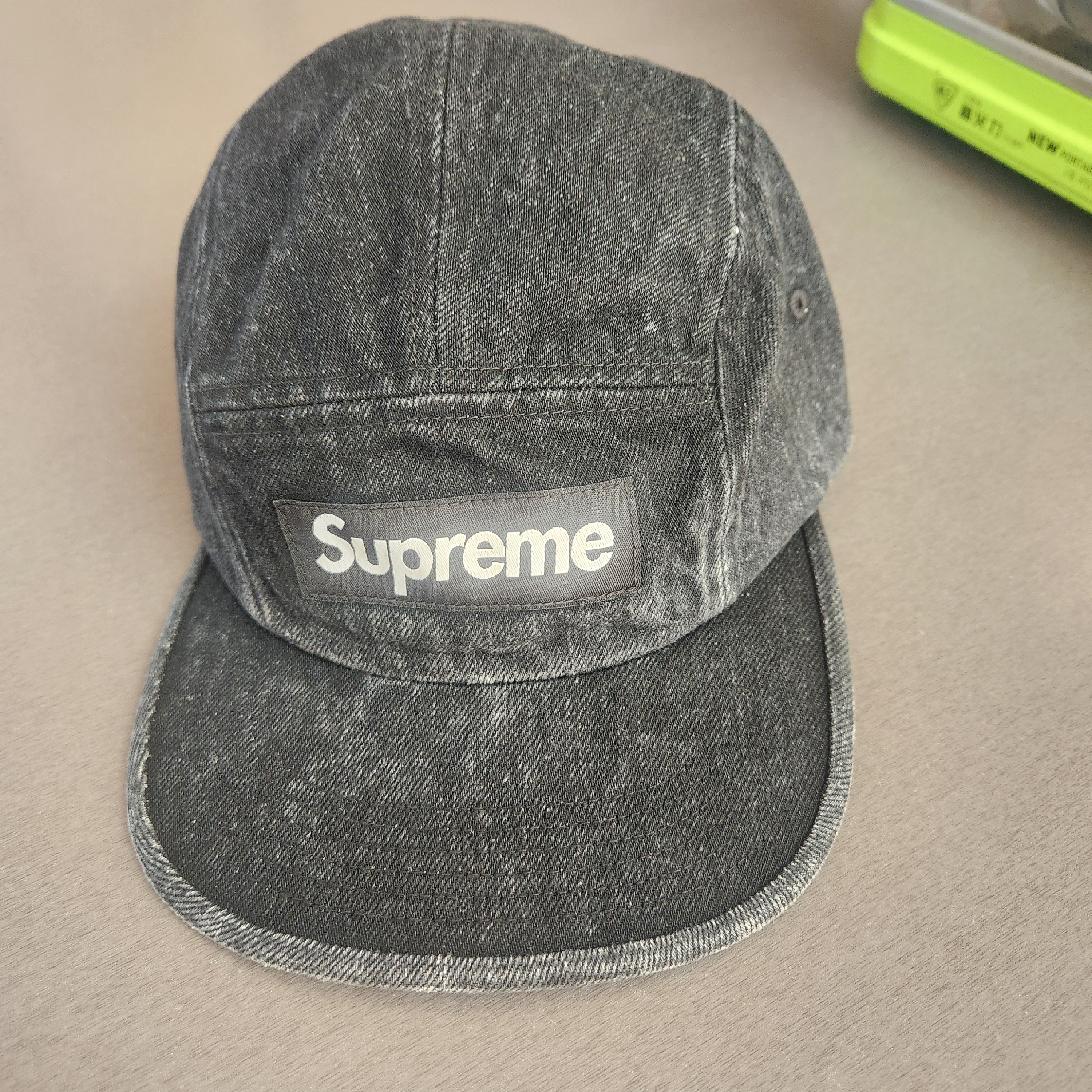 Supreme Denim Camp Cap Black - 24SS 착용 스타일 - 1
