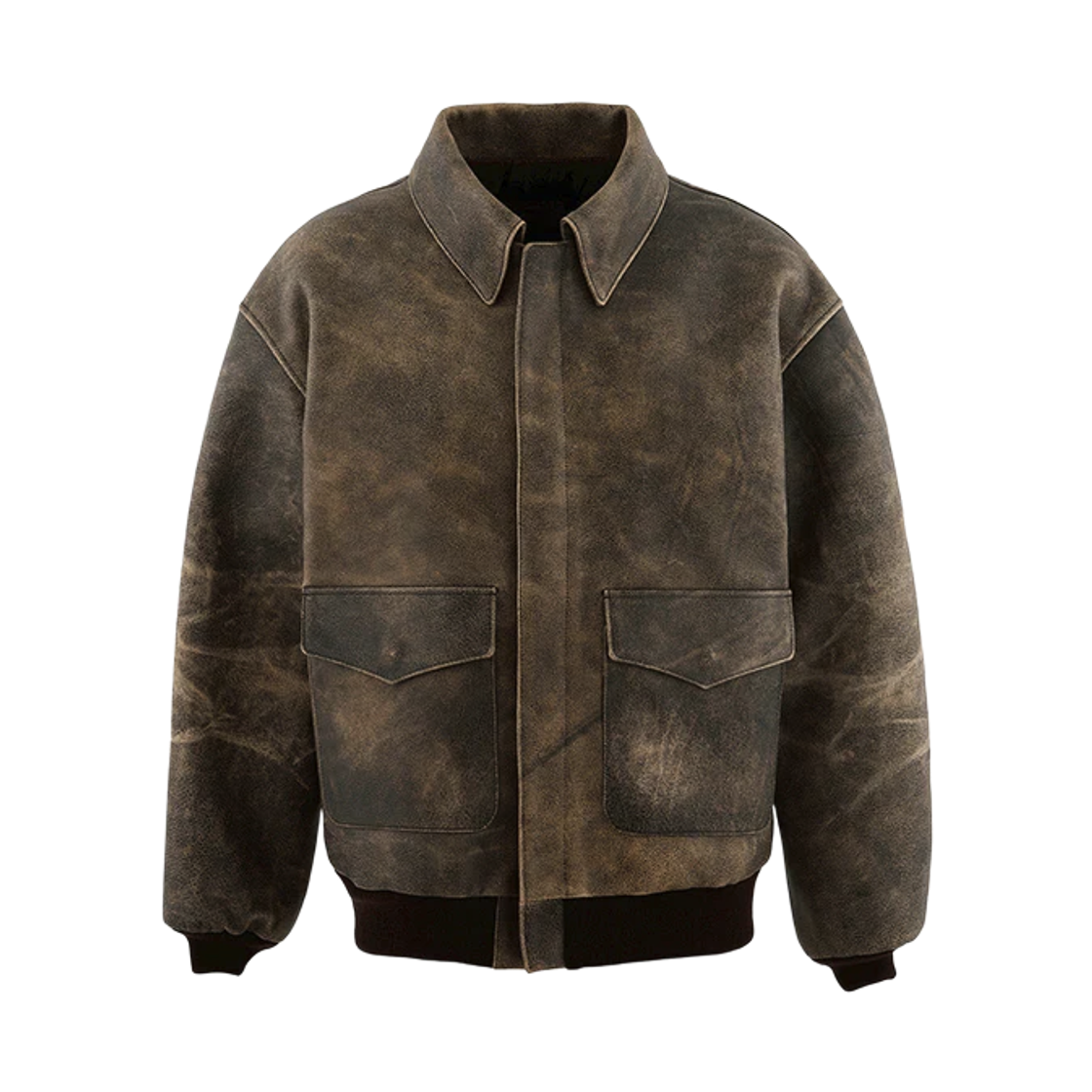 세인트 마이클 x 하지메 소라야마 레더 A2 자켓 브라운 - 25AW(Saint Mxxxxxx x Hajime Sorayama Leather A2 Jacket Brown - 25AW) - 2