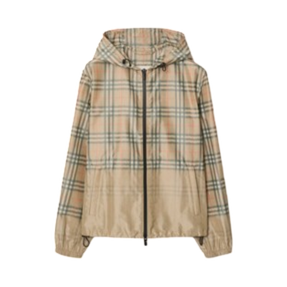 81188311 Burberry Gradient Check Hooded Jacket Sand Beige