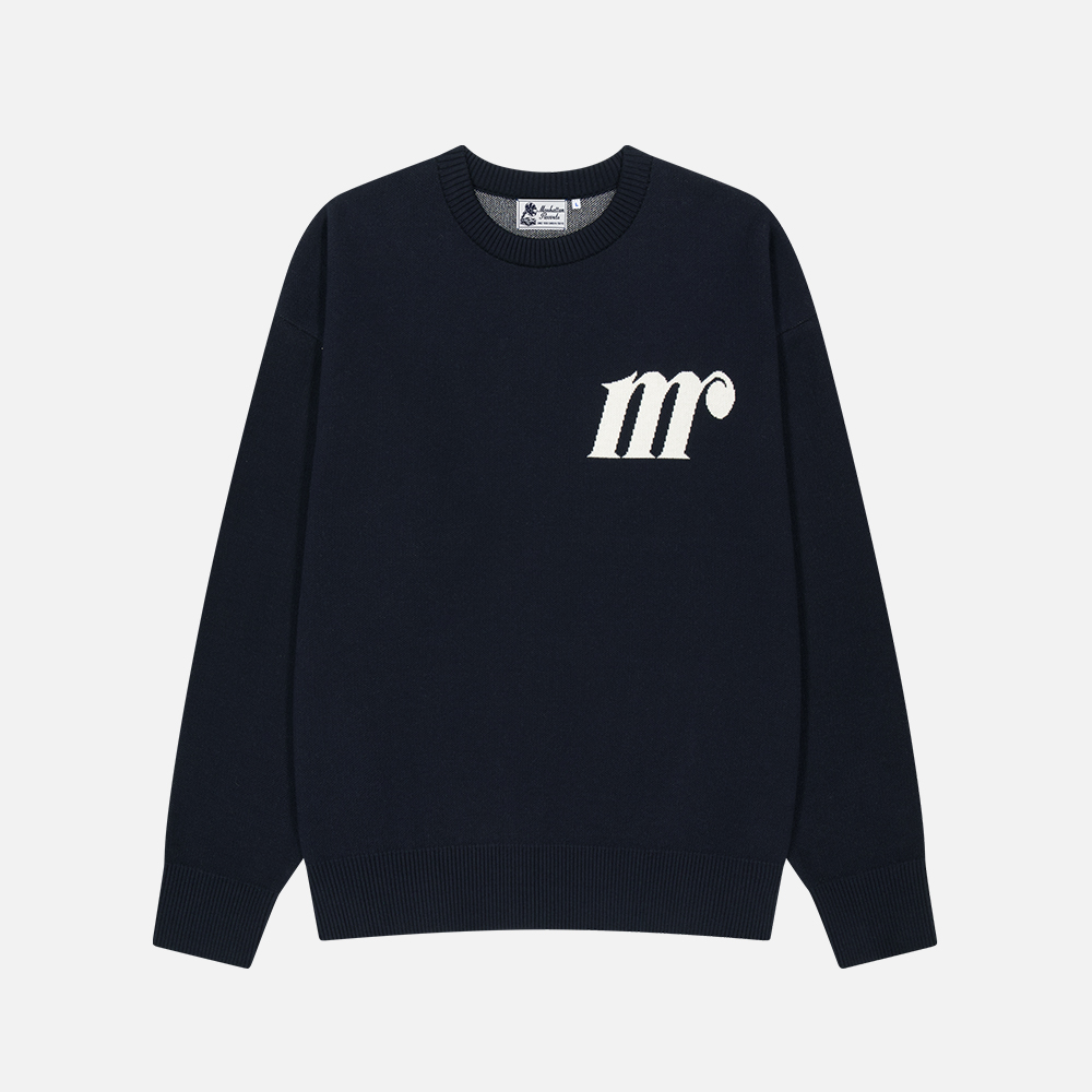 맨하탄 레코즈 그래머폰 그래픽 니트 - 네이비(Manhattan Records Gramophone Graphic Knit - Navy) - 2