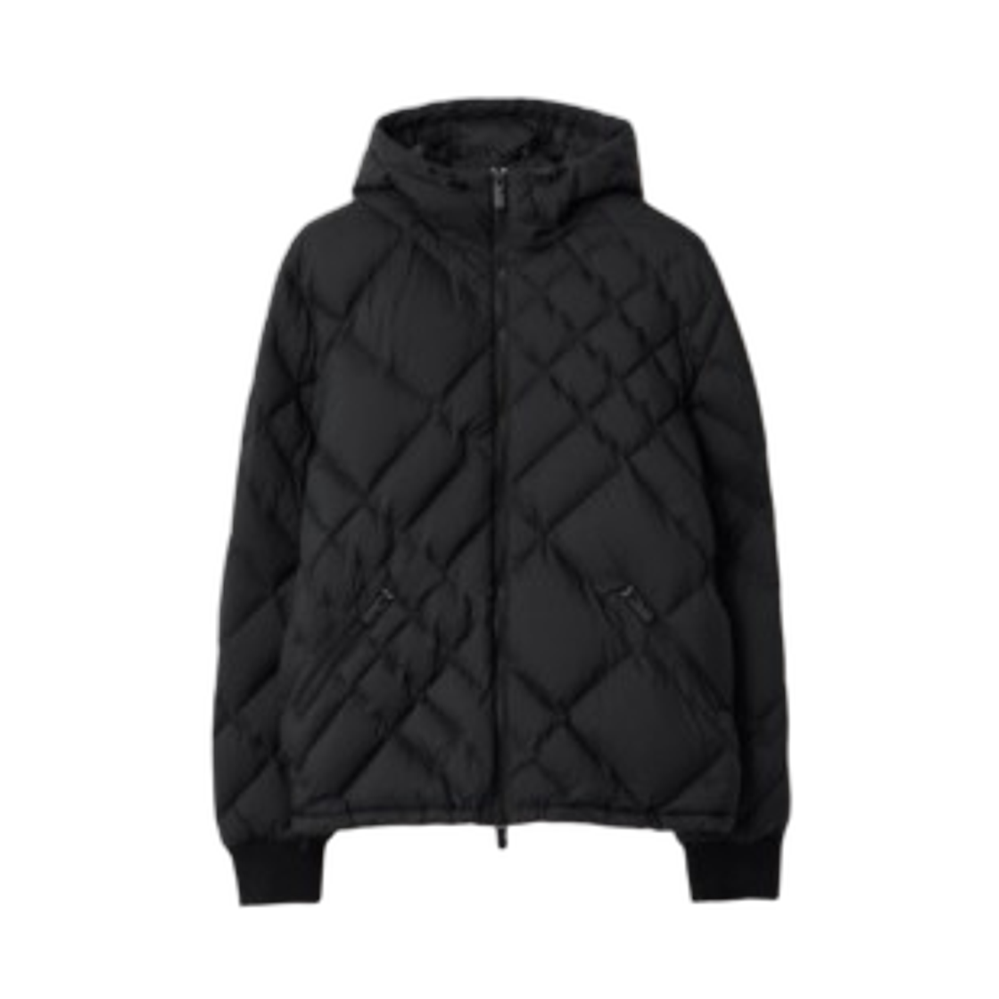 버버리 체크 스티치 나일론 도버스그린 퍼퍼 자켓 블랙(Burberry Check Stitch Nylon Doversgreen Puffer Jacket Black) - 1