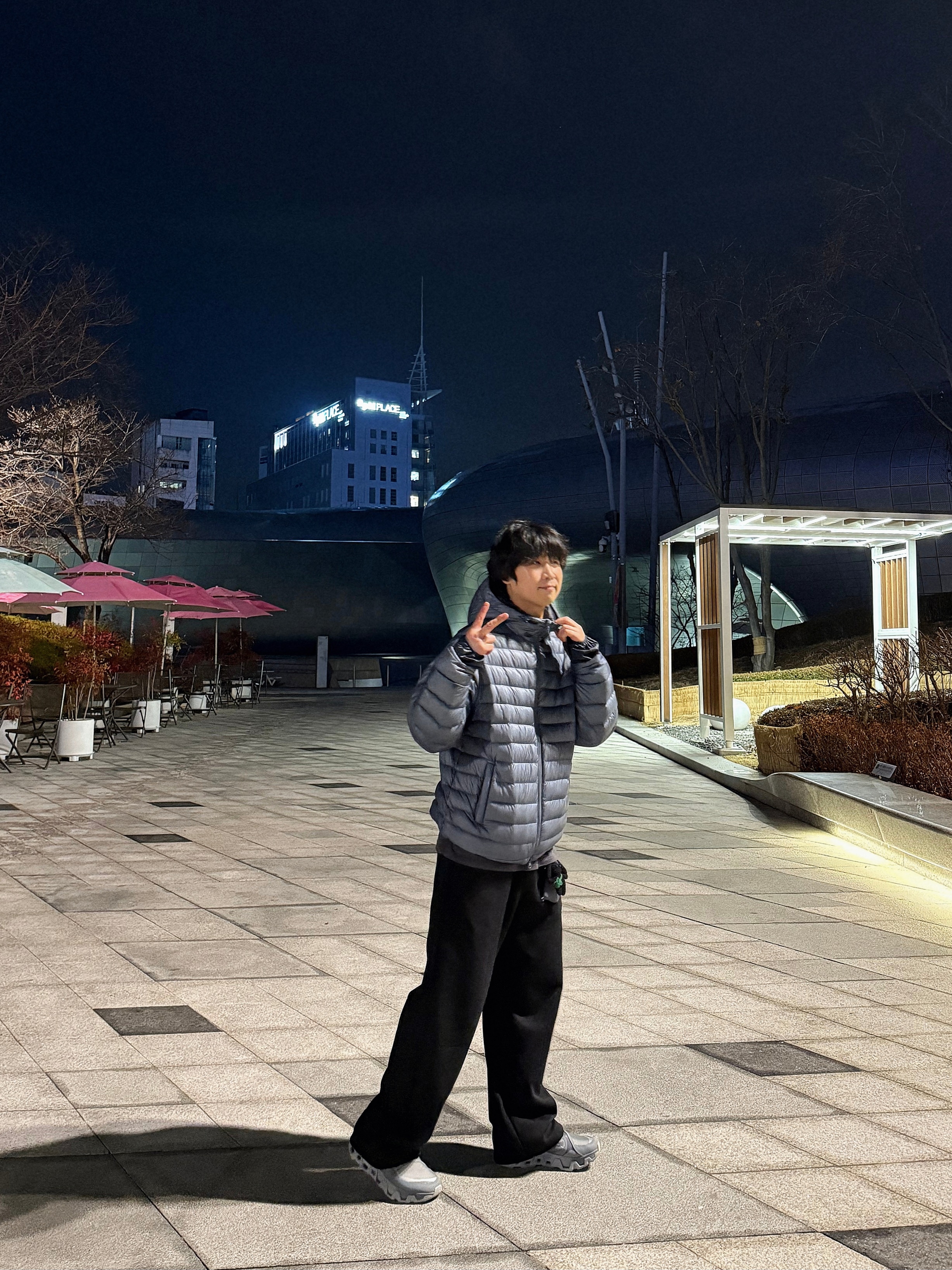 Sansan Gear Suffix Puffer Jacket Navy - 25FW, On Running x Post Archive Faction (Paf) Cloudmonster Hyper Phantom Apollo 착용 스타일 - 2