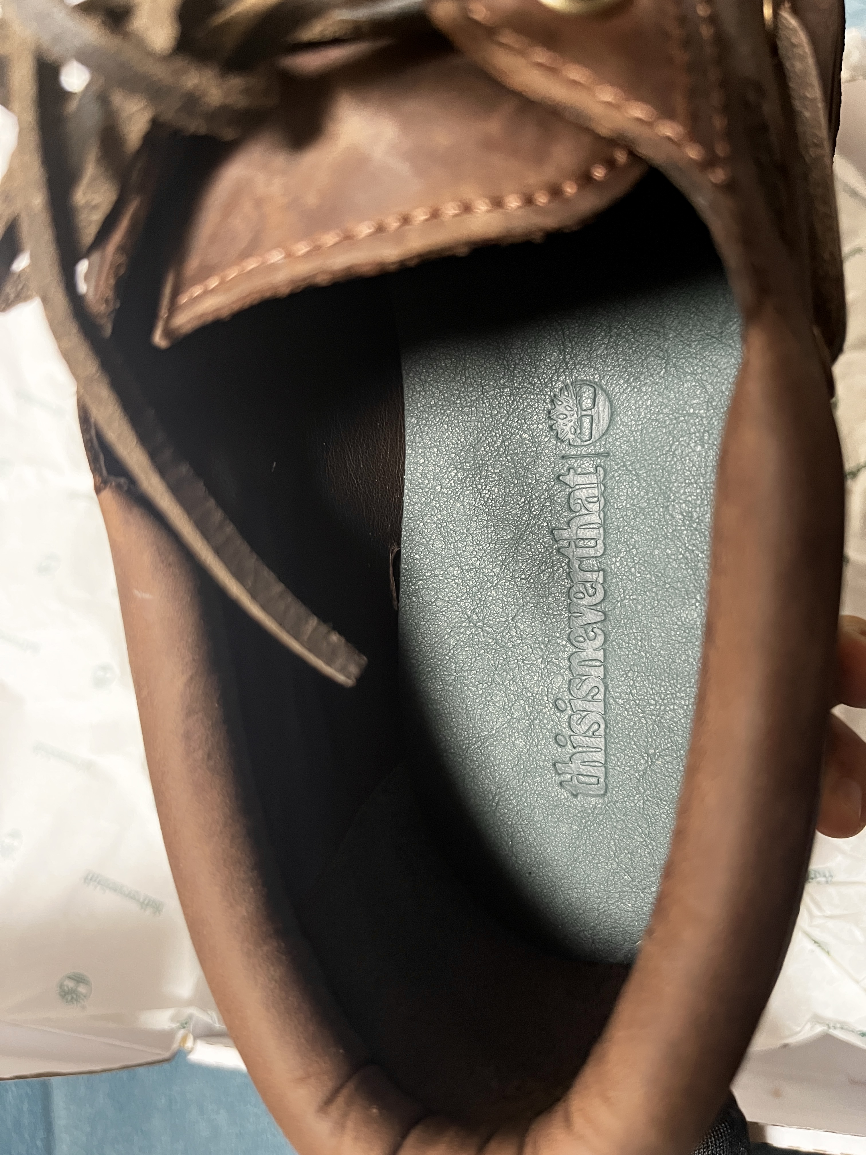 Timberland x Thisisneverthat 3-Eye Authentic Boat Shoes Brown - Wide 착용 스타일 - 2