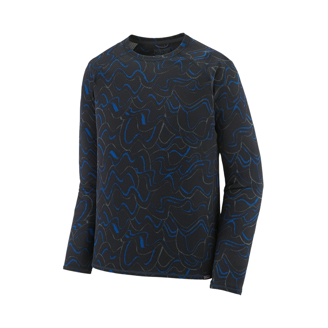 파타고니아 캐필린 미드웨이트 크루넥 스몰 커런츠 엔드리스 블루(Patagonia Capilene Midweight Crewneck Small Currents Endless Blue)
