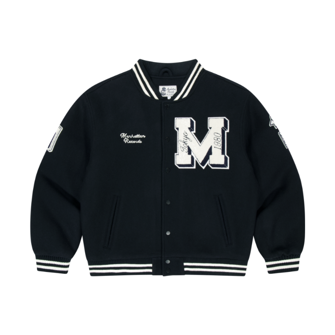 [KREAM 단독] 맨하탄 레코즈 45주년 바시티 자켓 - 네이비