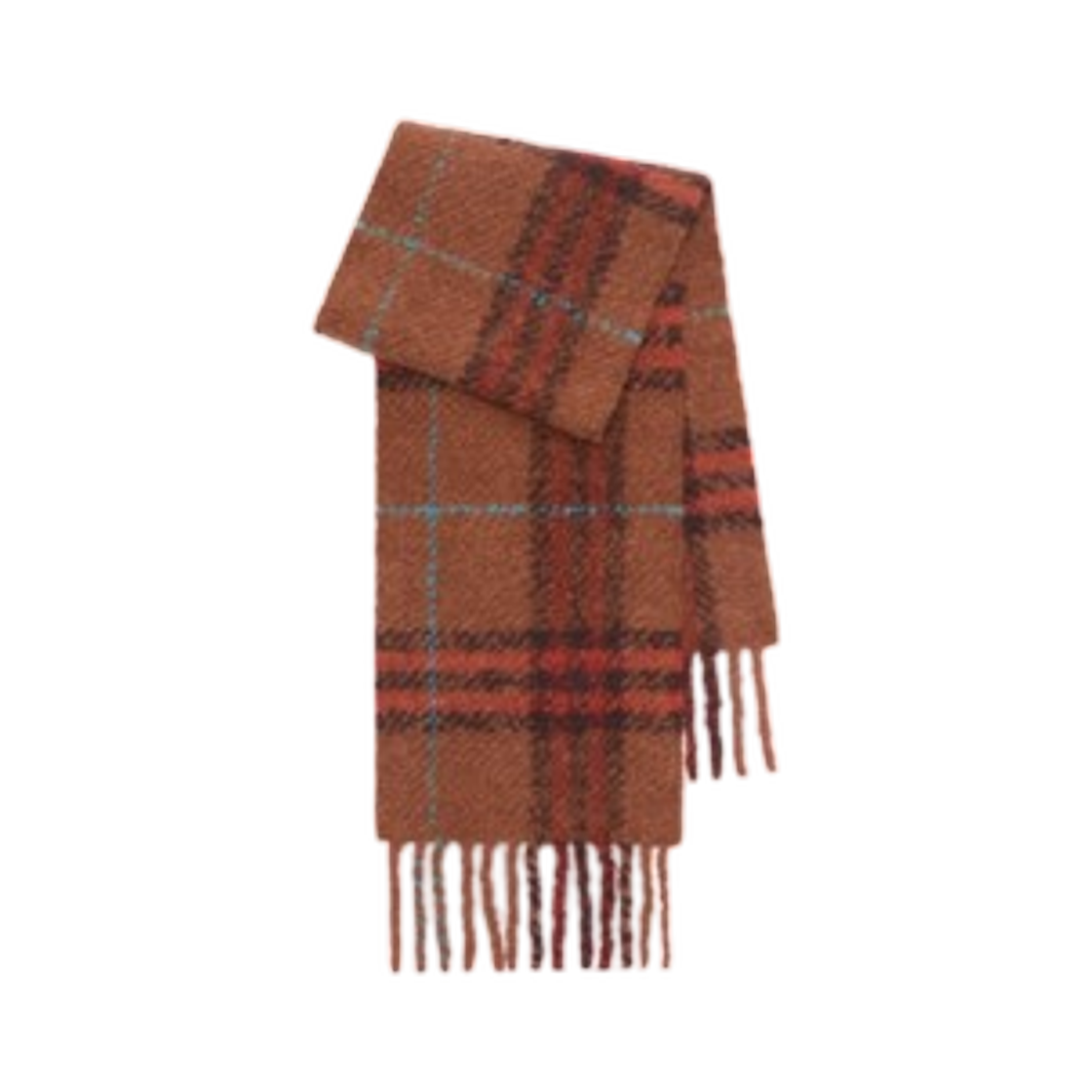 81182731 Burberry Check Alpaca Wool Blend Boucle Scarf Ginger Brown