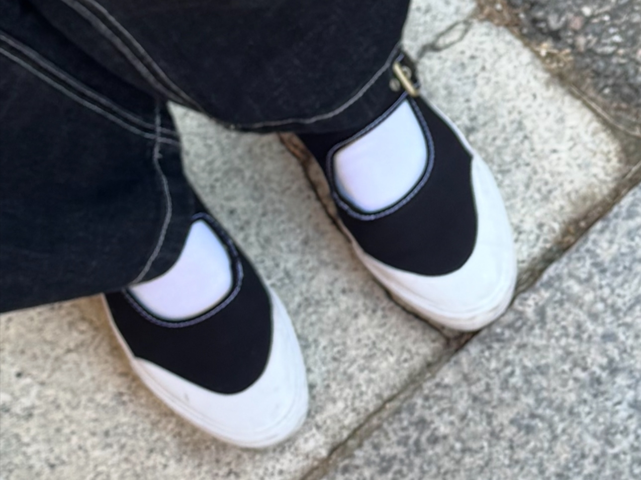 Vans Mary Jane Black White 착용 스타일