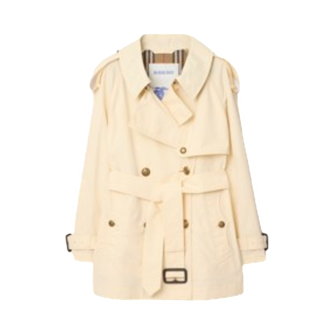 81187051 (W) Burberry Short Lightweight Cotton Fitzrovia Trench Coat Ceramic White