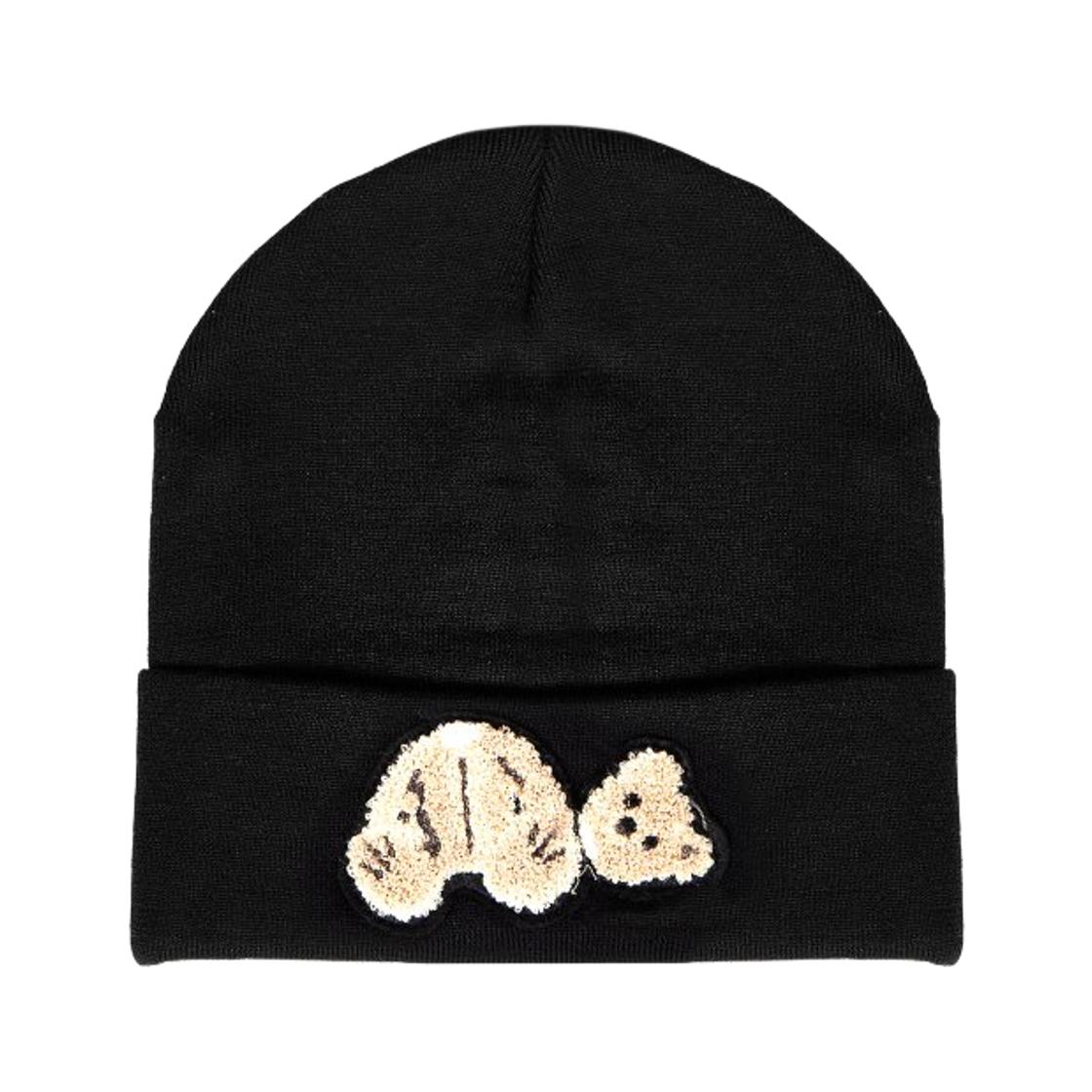 PWLC009F22KNI0011060 Palm Angels Bear Printed Beanie Black Brown