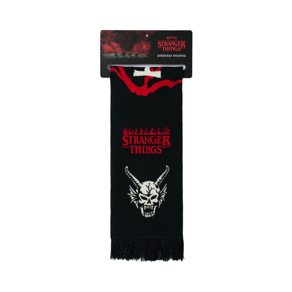 무신사 스탠다드 x 기묘한 이야기 헬파이어 클럽 머플러 블랙(Musinsa Standard x Stranger Hellfire Club Muffler Black)