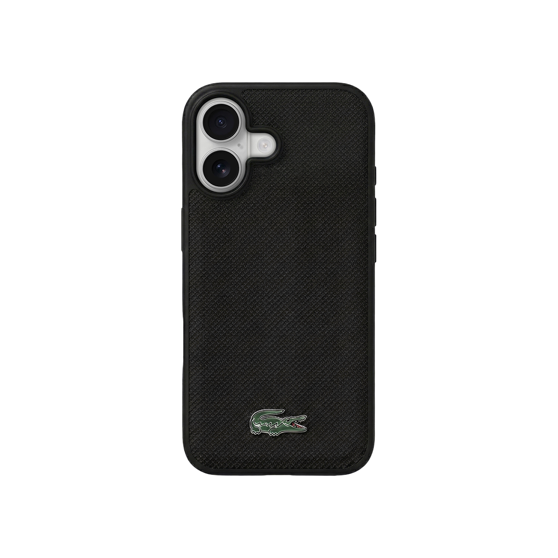 LCHMP17SPLAK LACOSTE HARD ICONIC PETIT PIQUE PU LACQUER LOGO MAGSAFE CASE iPhone 17 BLACK