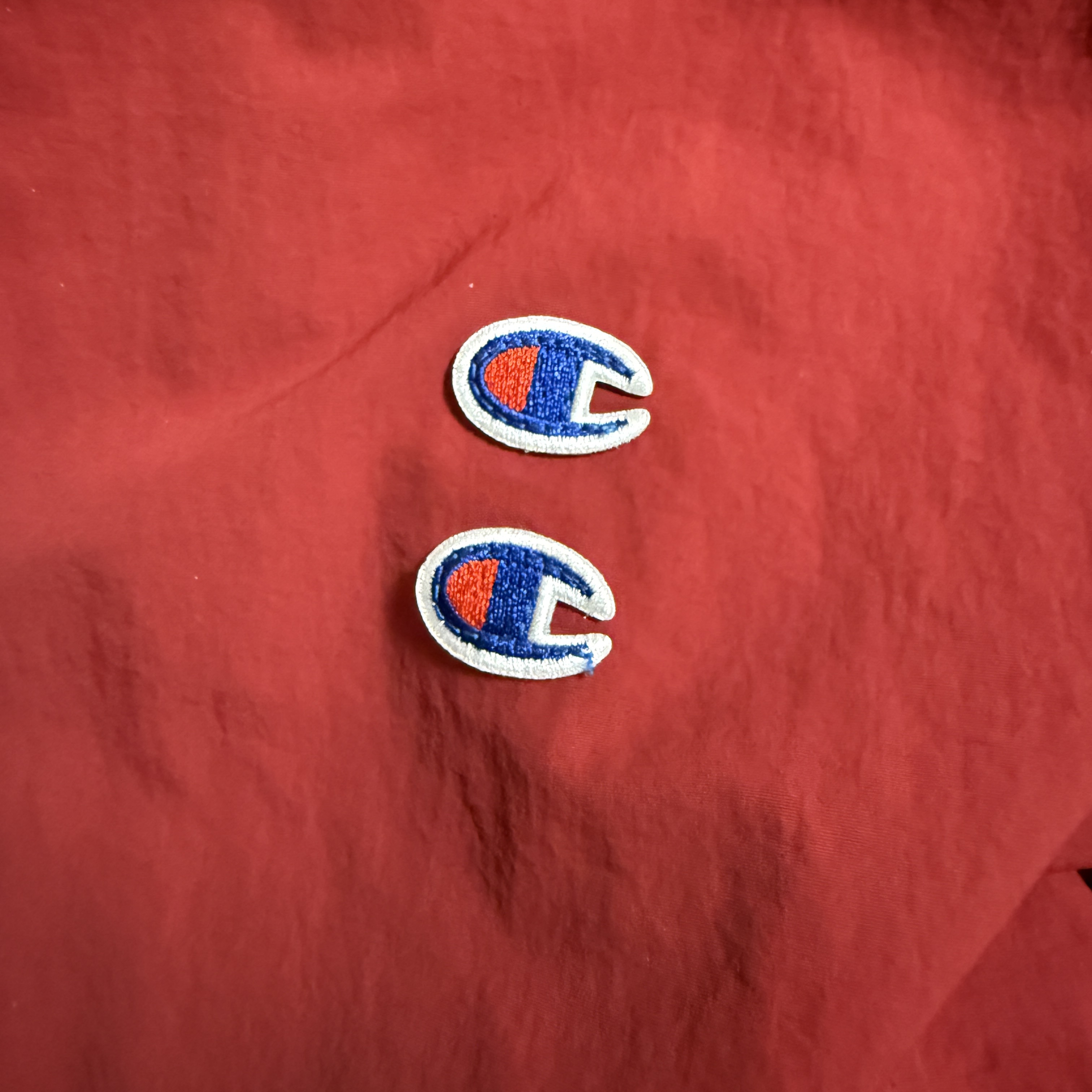 Zara x Champion Technical Patch Jacket Red 착용 스타일 - 4
