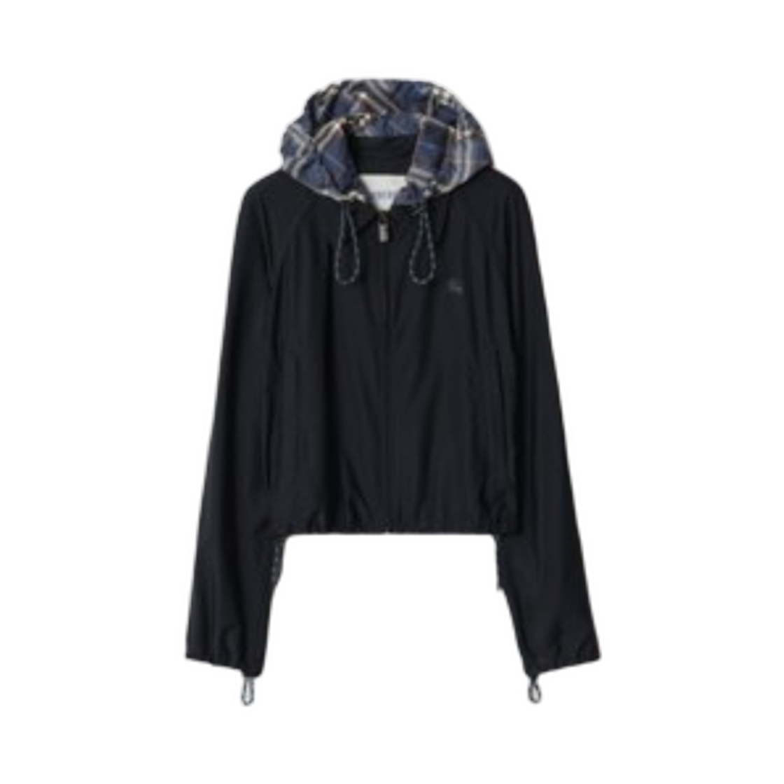 81161101 (W) Burberry Cropped Newcott Hooded Jacket Silhouette Blue